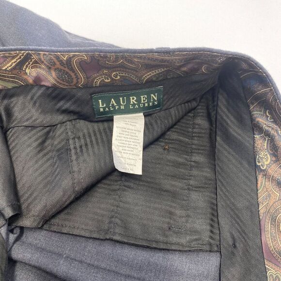 Lauren Ralph Lauren Pants Mens Size 40x30 Gray Dress pant Flat Front Mid Rise - Picture 5 of 11